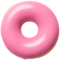 Pink donut before decorating